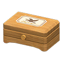 wooden music box: (Light wood) Beige / White
