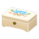 wooden music box: (White wood) White / Blue
