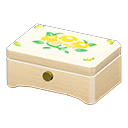 wooden music box: (White wood) White / Yellow