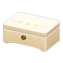 wooden music box: (White wood) White / White