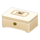wooden music box: (White wood) White / White