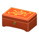 wooden music box: (Cherry wood) Red / Orange