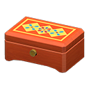 wooden music box: (Cherry wood) Red / Yellow