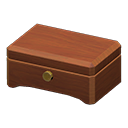 wooden music box: (Dark wood) Brown / Brown