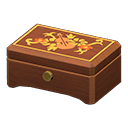 wooden music box: (Dark wood) Brown / Orange