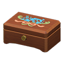 wooden music box: (Dark wood) Brown / Blue