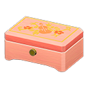 wooden music box: (Pink wood) Pink / Orange