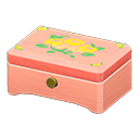 wooden music box: (Pink wood) Pink / Yellow