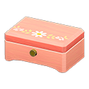 wooden music box: (Pink wood) Pink / White