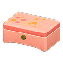 wooden music box: (Pink wood) Pink / Orange