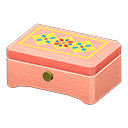 wooden music box: (Pink wood) Pink / Yellow