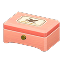 wooden music box: (Pink wood) Pink / White