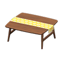 北欧风桌 [深木色] (棕色/黄色)