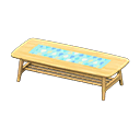北欧风矮桌 [浅木色] (米色/水蓝色)