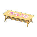 北欧风矮桌 [浅木色] (米色/粉红)