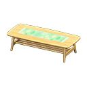 北欧风矮桌 [浅木色] (米色/绿色)