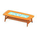 table basse skandi [Bois naturel] (Orange/Bleu clair)