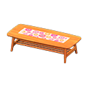 北歐風矮桌 [自然木色] (橘色/粉紅色)