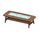 tavolino scandinavo [Legno scuro] (Marrone/Blu chiaro)