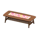 北欧风矮桌 [深木色] (棕色/粉红)