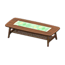 北欧风矮桌 [深木色] (棕色/绿色)
