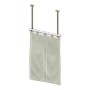 vertical split curtains: (White) White / White