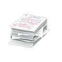 pile de documents (Blanc/Rouge)