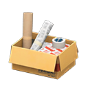 boîte de matériel de bureau [Emballage] (Beige/Blanc)