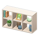 open wooden shelves [White] (White/Green)
