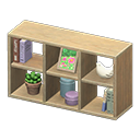 open wooden shelves [Ash] (Beige/Green)