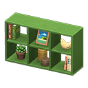 open wooden shelves [Green] (Green/Blue)
