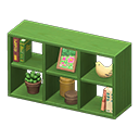 木制开放式柜子 [绿色] (绿色/绿色)