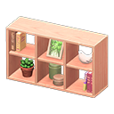 open wooden shelves [Pink] (Pink/Green)