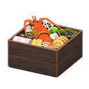 caja de comida osechi [Madera veteada] (Rojo/Marrón)