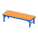 banco plegable de pícnic [Azul] (Azul/Naranja)