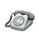 rotary phone: (Silver) White / White
