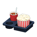 popcornmenu [Zout en ijskoffie] (Wit/Rood)