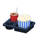 menu pour cinéphile [Popcorn salé - café glacé] (Blanc/Bleu)