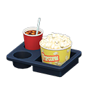 popcornmenu [Zout en ijskoffie] (Wit/Geel)