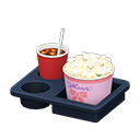 menu popcorn e bibita [Salato e caffè con ghiaccio] (Bianco/Rosa)