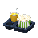 popcornmenu [Zout en sinaasappelsap] (Wit/Groen)