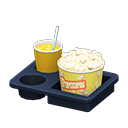 Popcorn-Snack-Set [Gesalzen & Orangensaft] (Weiß/Gelb)