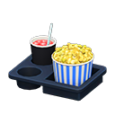 popcorn snack set [Curry-flavored & berry soda] (Yellow/Blue)