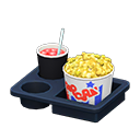 popcorn snack set [Curry-flavored & berry soda] (Yellow/Colorful)