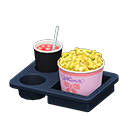 popcorn snack set [Curry-flavored & berry soda] (Yellow/Pink)
