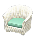 rattan armchair: (White) Aqua / White