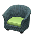 rattan armchair: (Gray) Green / Blue