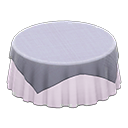 large table ronde couverte [Gris] (Gris/Blanc)