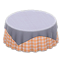 large table ronde couverte [Gris] (Gris/Orange)