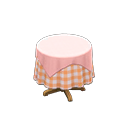 petite table ronde couverte [Rose] (Rose/Orange)